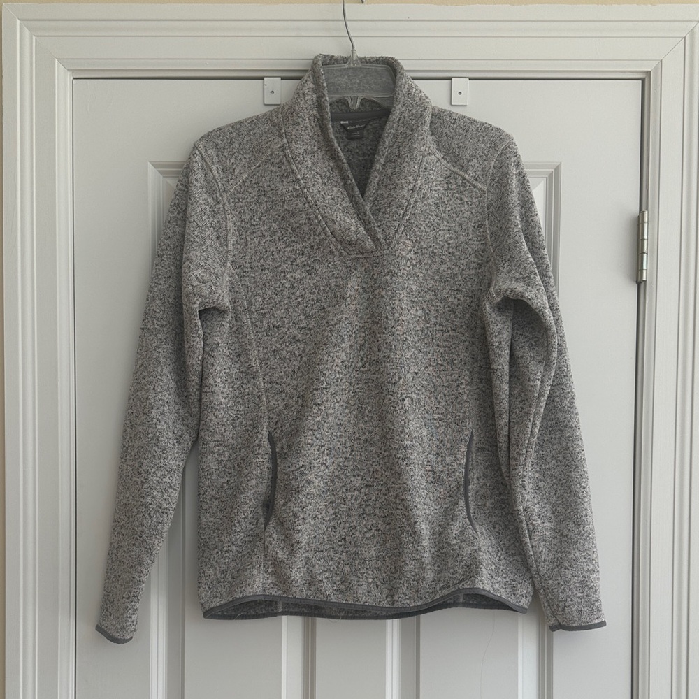 Eddie Bauer Women's Heathered Gray Cowl Neck Sweater